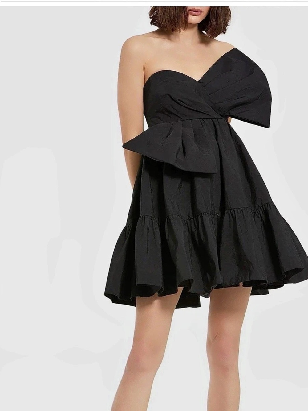 Mac Duggal Asymmetrical Mini Dress in Black NWT